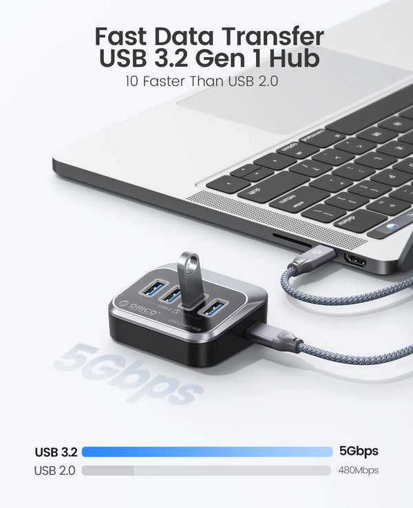 ORICO ABS Powered 5Gbps HUB PD18W Charging USB 3.2 Type C hub Card Reader Splitter With Power Adapter for Desktop PC Accessories