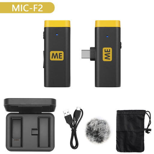 ME MIC-F Wireless Lavalier Microphone with Charging Case for iPhone Smartphones Camera Android Laptops PC Live Stream Vlogging MIC-F2---Tyepc