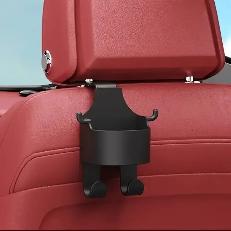 1/2Multifunctional car storage rack with hooks、Cup holder and storage box - Durable and sturdyPPMaterial, for seat back Aniline