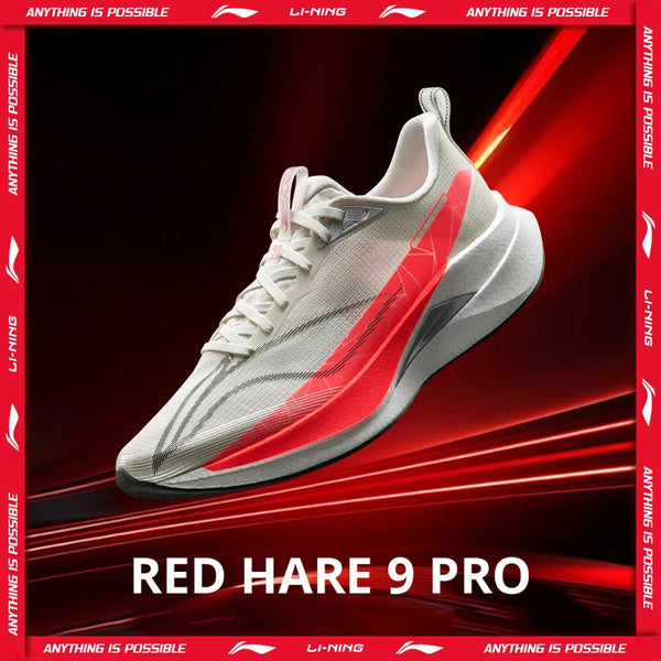 ស្បែកជើងរត់ប្រណាំងបុរស Li-Ning RED HARE 9 PRO BOOM Cushion Rebound ខ្យល់ចេញចូលបាន ឆ្លុះបញ្ចាំងពន្លឺ ទ្រនាប់ស្បែកជើង ARPW001