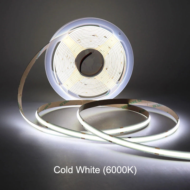 JOYINLED 24V COB LED Strip Light 10M 312/576LEDs COB LED Tape Warm White Cool White Flexible Self Adhesive Light for Decor