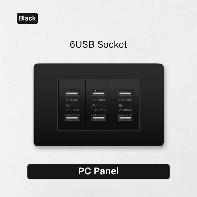 118 Type Brazil Korea Universal usb Wall socket,White PC Panel Charging port,US Italy Chile Double USB 2.1A 5V Power Plug Outlet