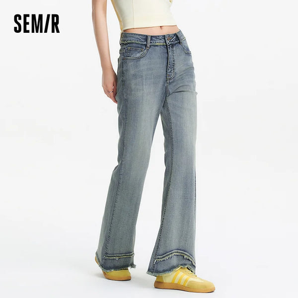 ខោខូវប៊យ Semir សម្រាប់នារី ទាន់សម័យ ប្រវែងជើងវែង បែប Vintage ទាន់សម័យ បែប Street Flare 2026 ម៉ូដសាមញ្ញ ពាក់ប្រចាំថ្ងៃ