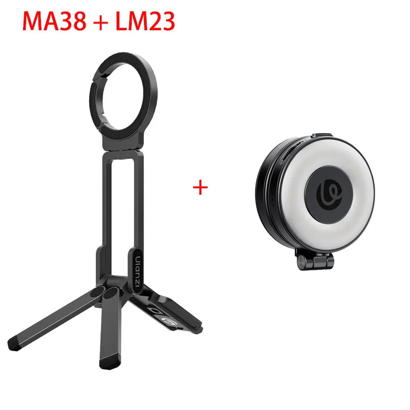 ជើងទ្រទូរស័ព្ទ Ulanzi MA38 MagLock ជើងទ្រទូរស័ព្ទដែលអាចបត់បានជាមួយមូលដ្ឋានម៉ាញេទិក Arca-Swiss សម្រាប់ Iphone 16 15 14 Vlog Live
