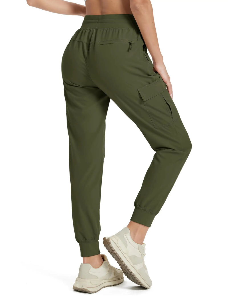 TACVASEN Quick Dry Waterproof Hiking Pants Women's Lightweight Cargo Joggers 5 Pockets Tactical Outdoor Travel Trousers