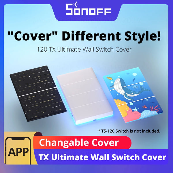 SONOFF TX Ultimate WiFi Smart Wall Touch Switch T5-120 Cover Easy Replaceable Stylish Cartoon Star Version to Choose