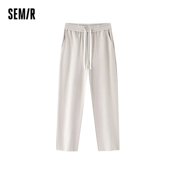 ខោស្ត្រី Semir សម្រាប់ស្លៀកលេងក្នុងពិធីជប់លៀង មានលំនាំ Waffle មានខ្សែចង រលុង ត្រង់ សម្រាប់ស្លៀកនៅផ្ទះ ធម្មតា សម្រាប់ស្លៀកចេញទៅក្រៅ រដូវស្លឹកឈើជ្រុះ ឆ្នាំ២០២៦