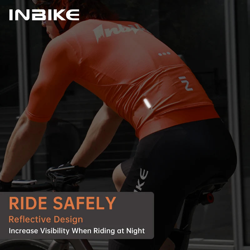 INBIKE Men's Cycling Jersey Short Sleeve Slim Fit Breathable Bike Shirt for Men Road Bike Jersey Biking Clothing Bicycle Shirts