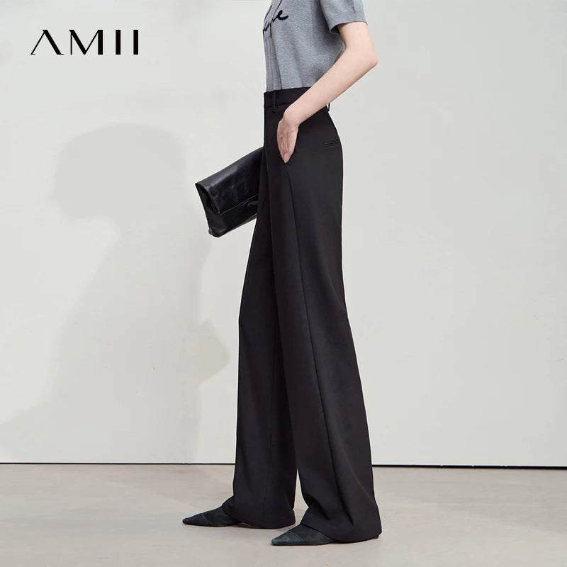 ខោជើងវែង AMII រដូវស្លឹកឈើជ្រុះ ឆ្នាំ២០២៦ ខោជើងវែងសម្រាប់នារីការិយាល័យ សាមញ្ញ រឹងមាំ ឆើតឆាយ ខោវែងស្លីម ខោរលុង ខោអាជីវកម្ម 12543034
