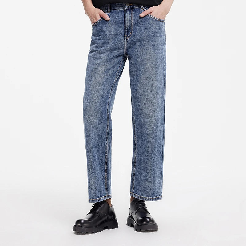 Semir Loose Pants Retro Men 2025 Spring Straight Denim Basic Casual Trousers Long Cut Comfortable Relaxed Style
