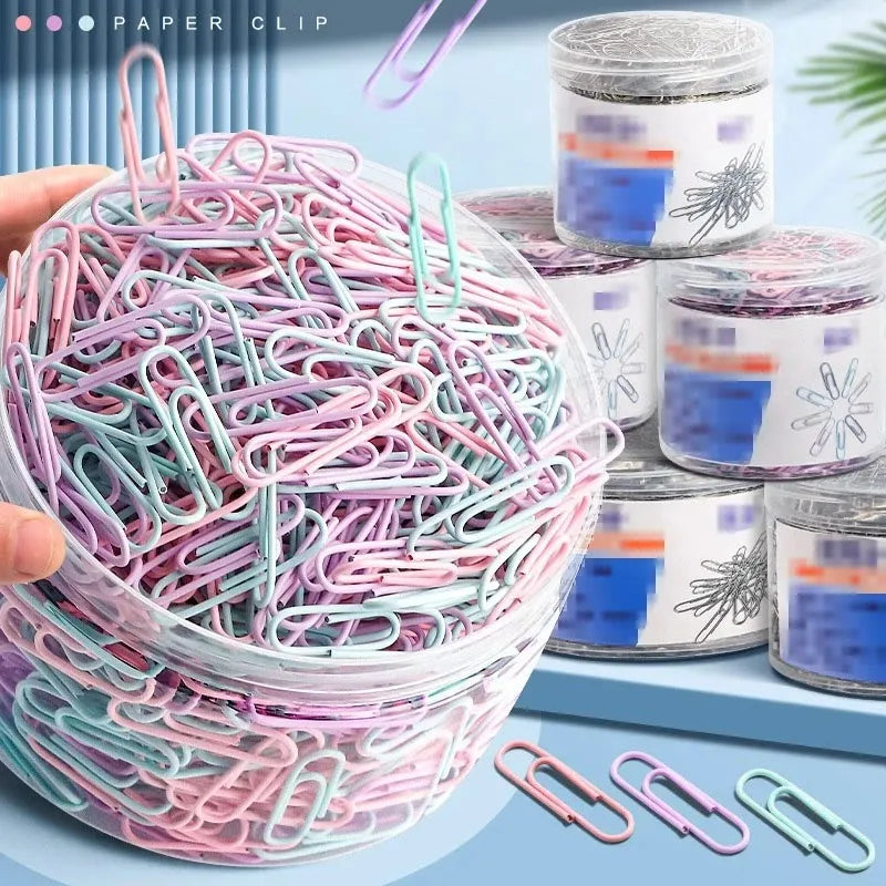 160 Pcs Colorful Paper Clips Large Stainless Steel Bookmark Office Supplies Paper Clip Organizer Stationery for File Management