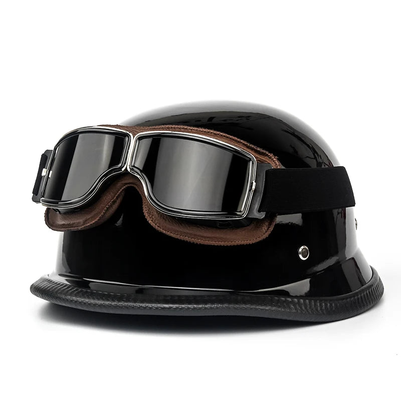 ABS material motorcycle helmet casco moto retro World War II German military helmet with goggles capacete