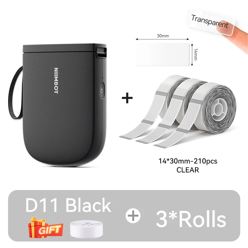 300dpi Niimbot D11 Mini Portable Thermal Printer New Version Adhesive Label Maker Max 50mm/s Printing Speed Sticker Printers