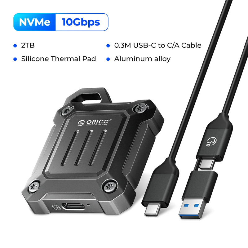 ORICO M.2 NVMe Hard Drive Case USB 3.2 Gen 2 10Gbps NVME SSD Enclosure PCI-E M-Key 2230mm for PC External SSD Drive Enclosure