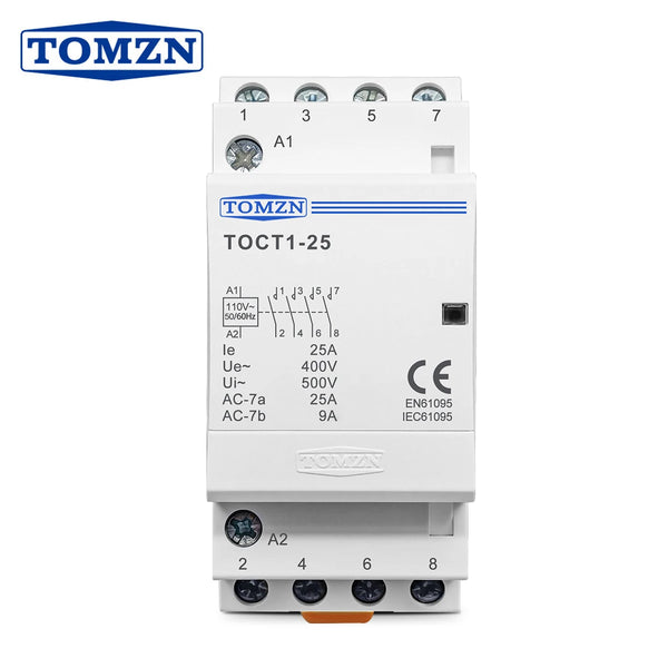 TOCT1 4P 25A 2NC 2NO 220V/230V 50/60Hz Din Rail Household AC Modular Contactor