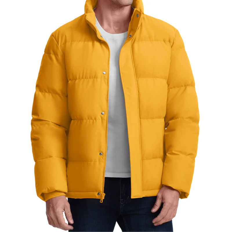 TACVASEN Winter Down Jackets Mens Stand Collar Quilted Jackets Water Resistant Lightweight Puffer Jacket Windbreaker Coats Male