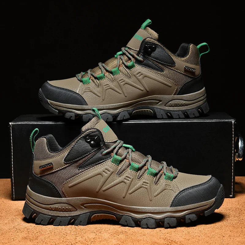 Men's hiking shoes four seasons non-slip outdoor casual walking shoes fashion youth high-top comfort cross-country sports shoes