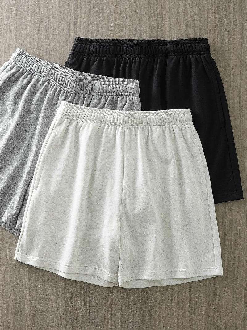 DUKEEN Terry Shorts Men 2024 Summer Loose Straight-Leg Sports Shorts Elastic Waist Running Casual Jorts Men's Pants