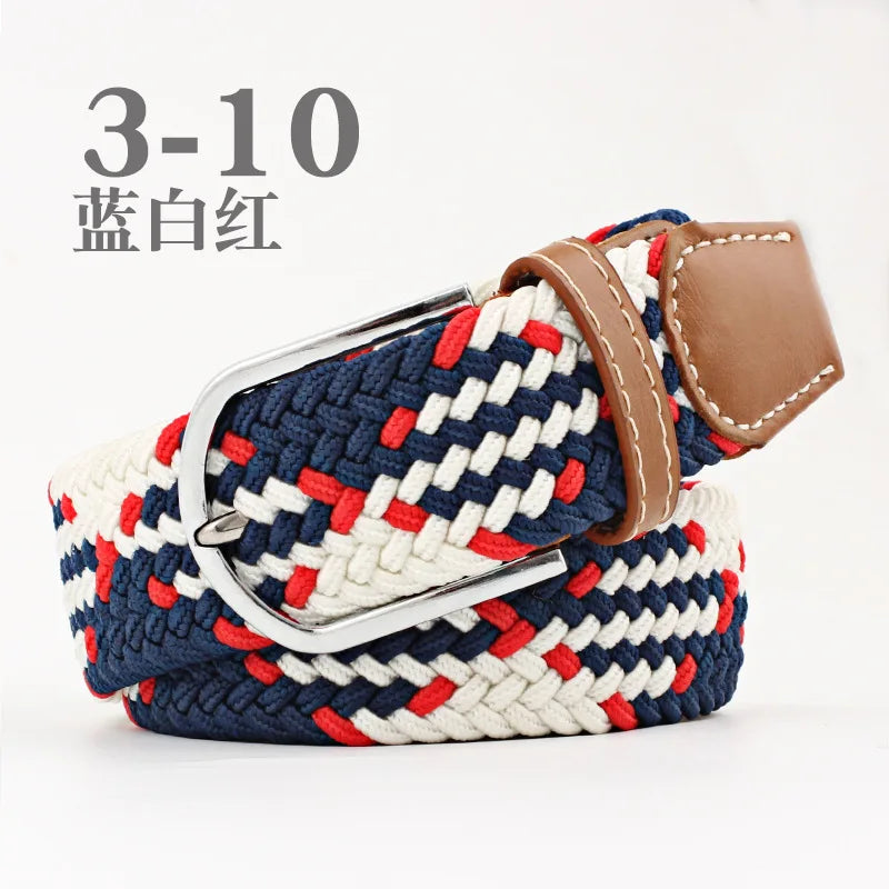 105cm Stretch Woven Belt, Unisex Canvas Belts Fashion Casual Student Belt Women Cinturon Male Waistband.