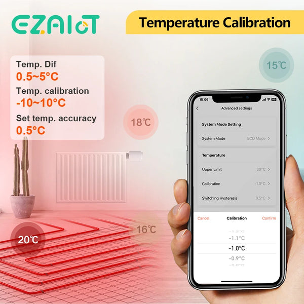 ឧបករណ៍បញ្ជាសីតុណ្ហភាព Tuya Smart WiFi/ZigBee Thermostatic Radiator Actuator TRV អាចសរសេរកម្មវិធីបានតាមរយៈកម្មវិធីបញ្ជាពីចម្ងាយ Alexa Google Home