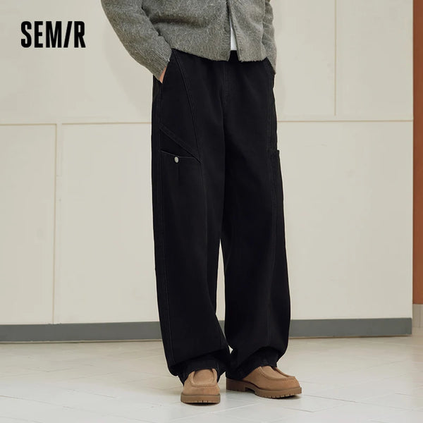 ខោបុរស Semir ធម្មតា កប្បាស ជើងត្រង់ រលុង សមល្មម អាចប្រើប្រាស់បានច្រើនយ៉ាង រដូវរងាថ្មី ឆ្នាំ២០២៦ ស្លៀកប្រចាំថ្ងៃ ស្ទីលធម្មតាក្នុងទីក្រុង ស្លៀកពាក់ប្រចាំថ្ងៃ