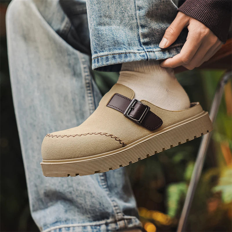 Men's slip on casual slippers summer new anti-slip soft-sole breathable lightweight outdoor walking slippers youth half slippers