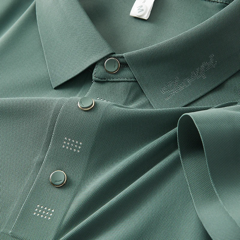 Men's Antibacterial Cooling Polo Shirt - UPF 50+ Sun Protection, Moisture Wicking & Odor Resistant, Quick-Dry Sport Top