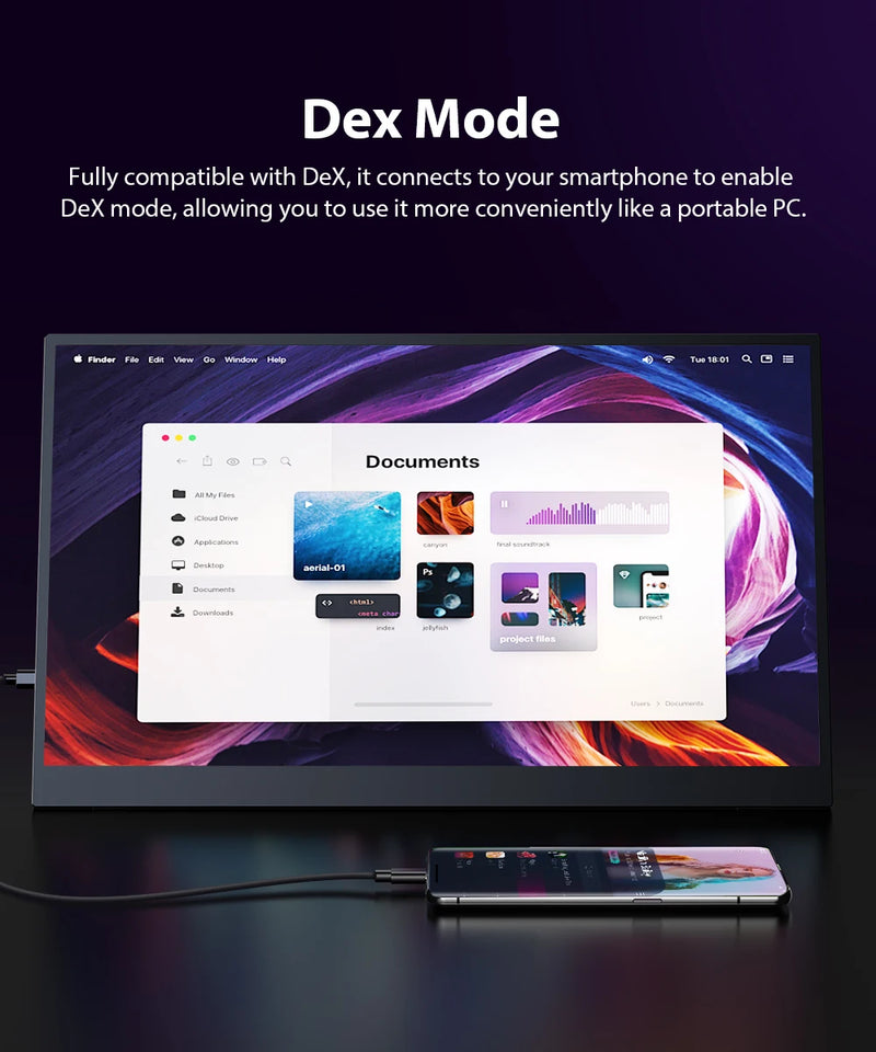 UPERFECT Portable Monitor 17.3 inch 144HZ Refresh Rate 2K Display 105.70% SRGB With Stand Ultra-Slim IPS Screen HDMI And USB-C