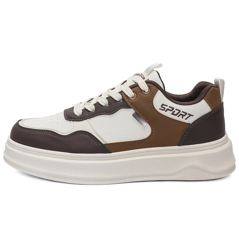 Men Board Shoes Fashionable Versatile Comfortable Leather Breathable Outdoor Casual Shoes New Walking Flat Bottom Board Shoes