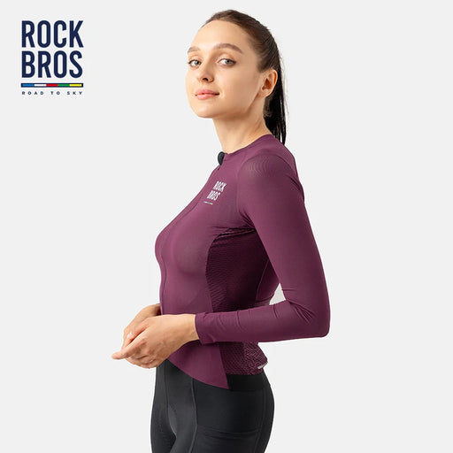ROCKBROS ROAD TO SKY Bicycle Jersey Breathable Spring Cycling Long Sleeve Jersey Women Cycling MTB Road Bike Sportswear Clothing