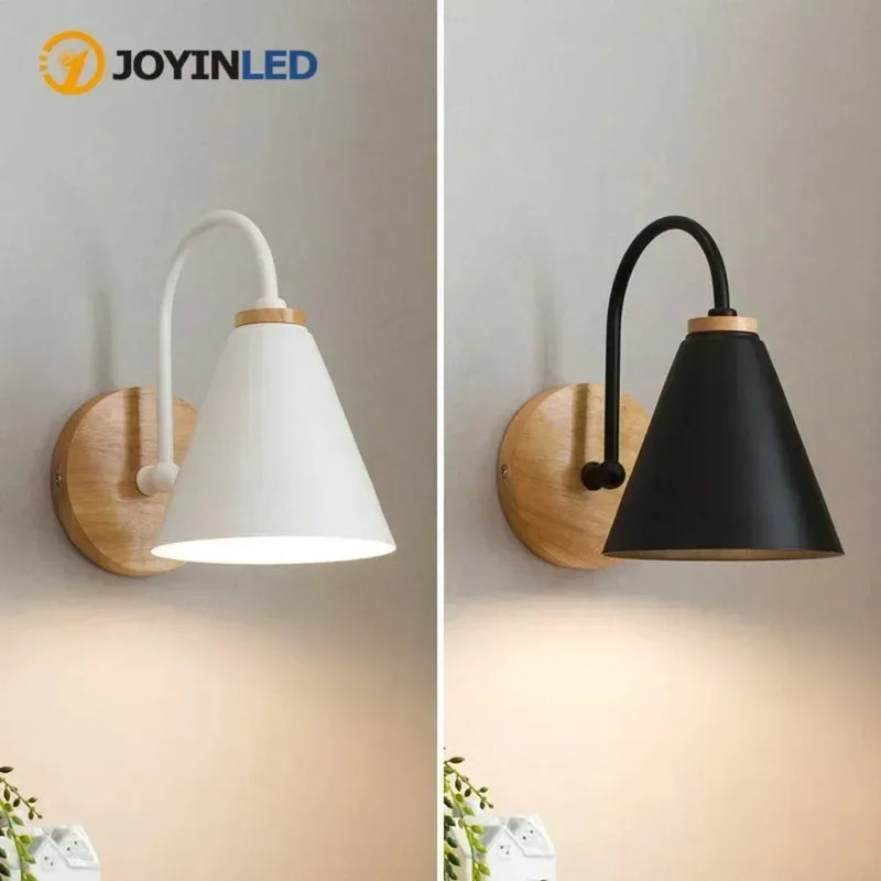 Nordic Wall Sconce Light Fixture for Bedroom Bedside Living Room Lighting Luminaire Lamp Indoor Wooden Decor Retro Wall Lamp