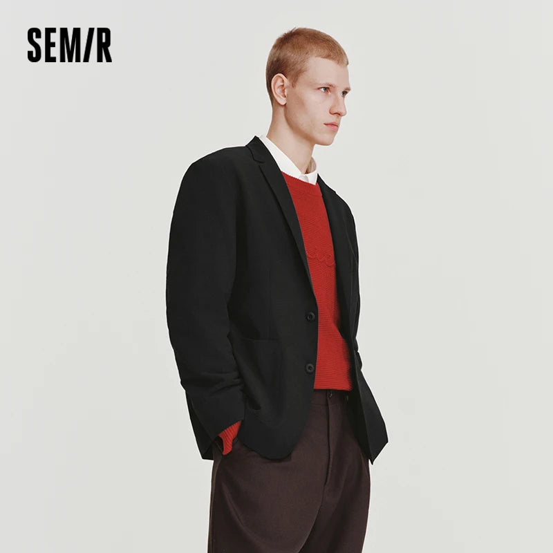 Semir Men Blazer 2026 Spring New Easy Care Stretch Fashion Trendy Big Pocket Casual Daily Wear Tops