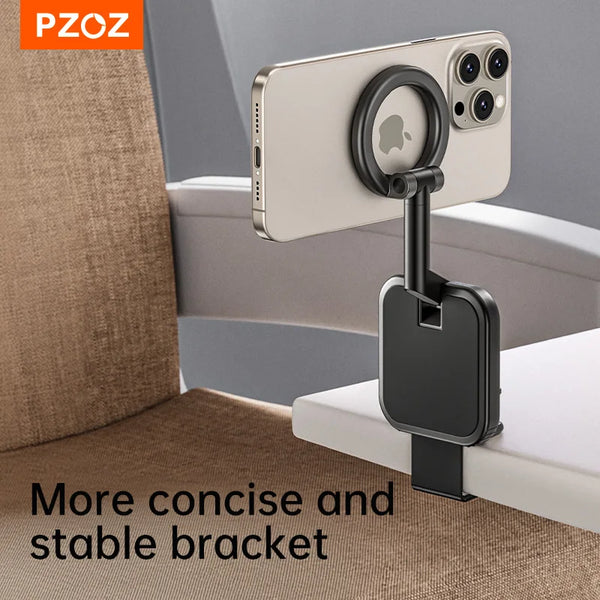 PZOZ Alloy Foldable Car Phone Holder for MagSafe 360° Adjustable Magnetic Car Mount Stand for iPhone 15 14 13 12 Pro Max