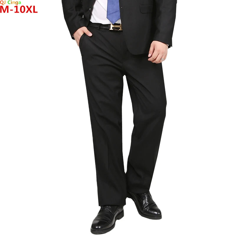 10XL Men's Black Suit Pants, Business Casual Trouser, Dark Blue Male Cool Choice Pant, New 2026