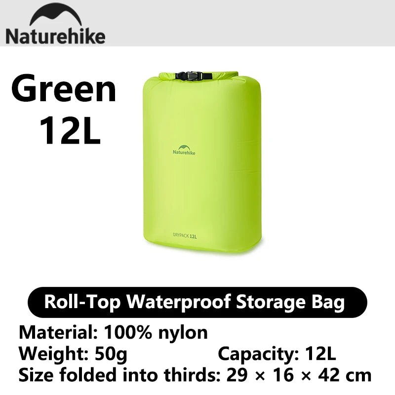 Naturehike 2026 Large New Outdoor Ultralight Roll Top PU2000+ Waterproof Storage Bag Picnic Camping Drinking Water Storage Bag
