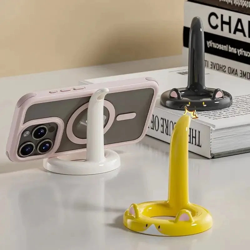 1pc Cartoon Phone Holder, Adjustable Angle,Portable Desktop Stand,Cute Design, Compatible with Most Phones.