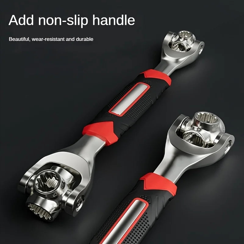 Upgrade Your Toolbox: 1pc Multi-Functional Spanner Socket Wrench with 360 Degree Rotating Head-Perfect for Furniture, Car & More