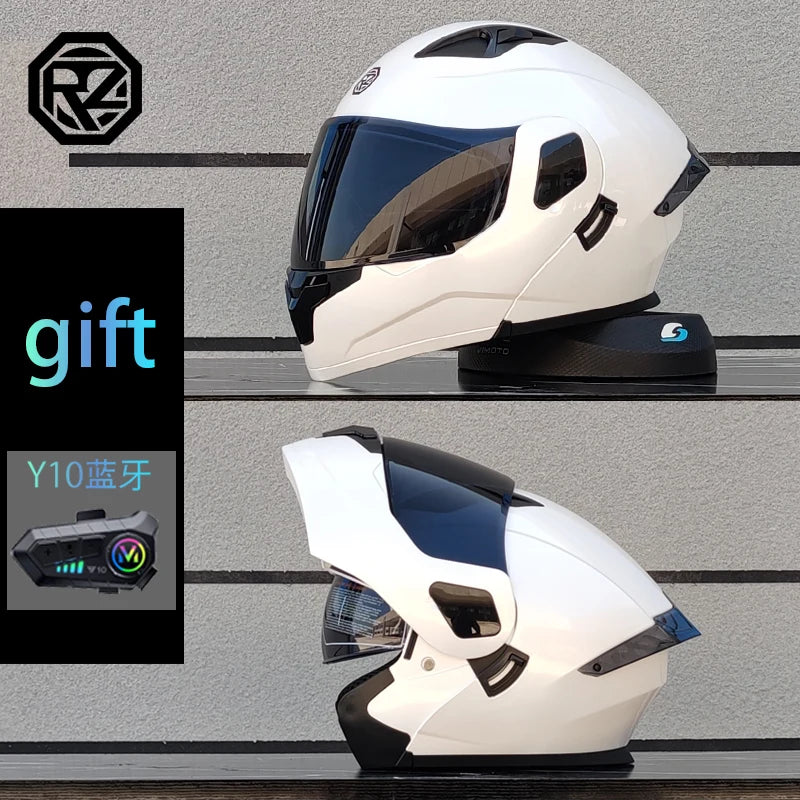 ORZ Motorcycle Helmet Modular Flip Helmet Dual Lens Full Helmet Comes with Bluetooth Earphones Model 103