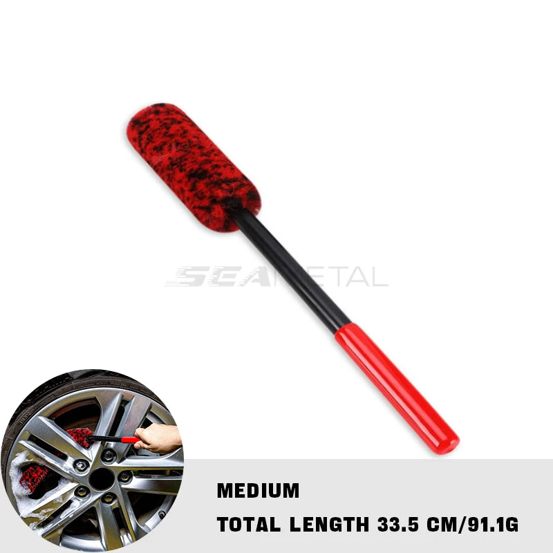 SEAMETAL Auto Wheel Detailing Brush Bendable Wheel Woolies Car Cleaning Tools for Car Rim Tire Wash Accessories