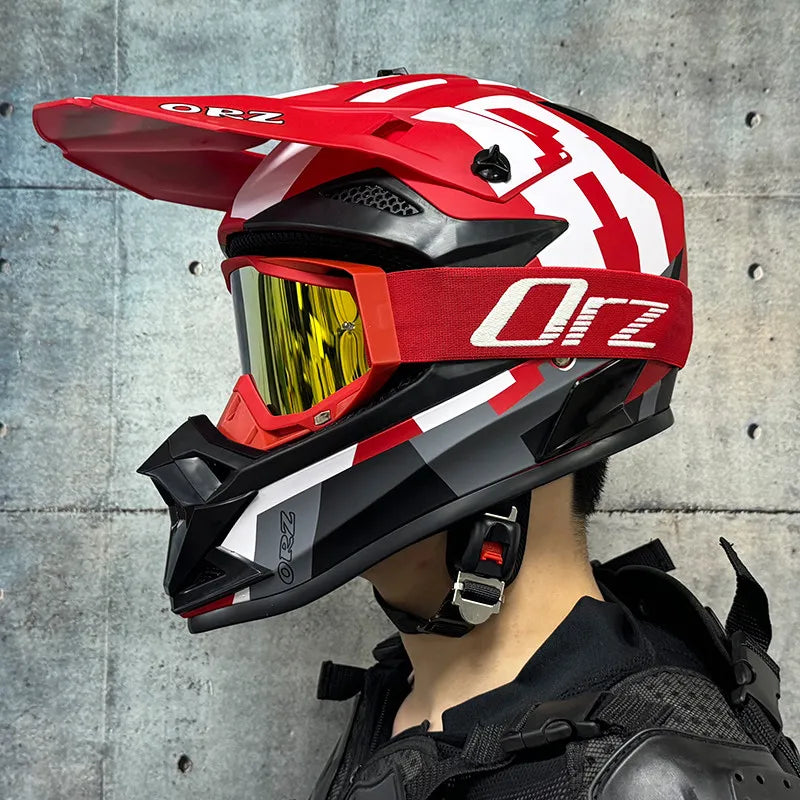 ORZ Off Road Helmet Motorcycle Off-Road AM DH Youth Motorcycle Helmets ATV Motorcycle MTB Full Helmet
