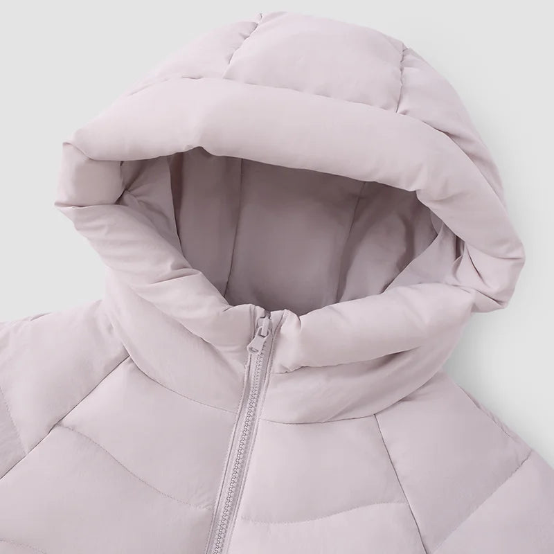 Semir Women Padded Jacket Raglan Sleeve Textured Loose Fit Hooded Glove Detail Minimal Style 2026 New Winter Daily Wear