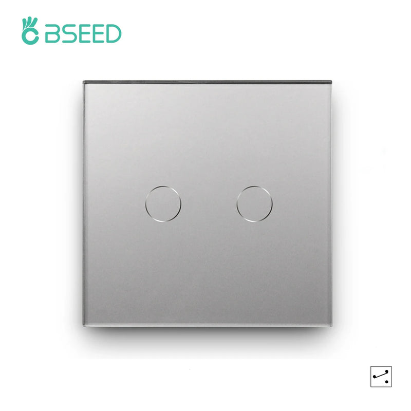 BSEED 1/2/3Gang Smart Zigbee Touch Light Switch 2-Way Control Compatible with Alexa/Google Home No Neutral Wire Touch Switch