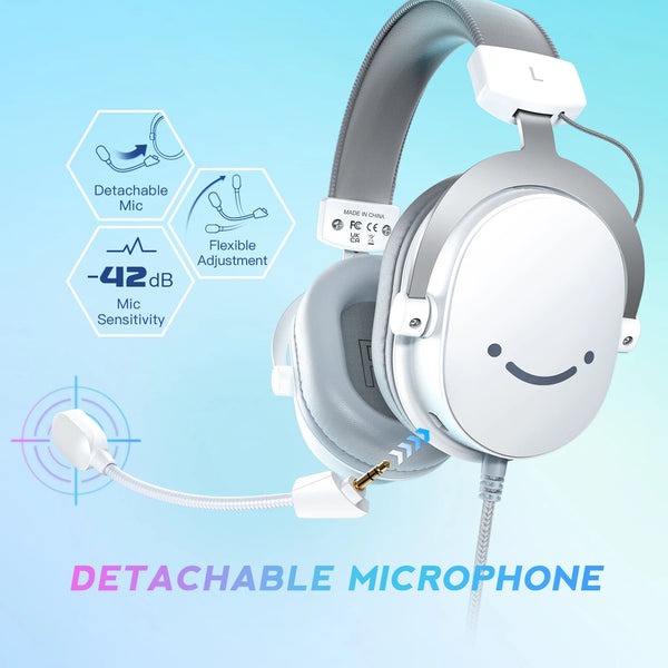 កាសស្តាប់ត្រចៀកលេងហ្គេម FIFINE USB ជាមួយសំឡេងព័ទ្ធជុំវិញ 7.1/រន្ធដោត 3.5mm/មីក្រូហ្វូន, កាសស្តាប់ត្រចៀកមានខ្សែសម្រាប់កុំព្យូទ័រ PS4/5 Xbox Ampligame H9W