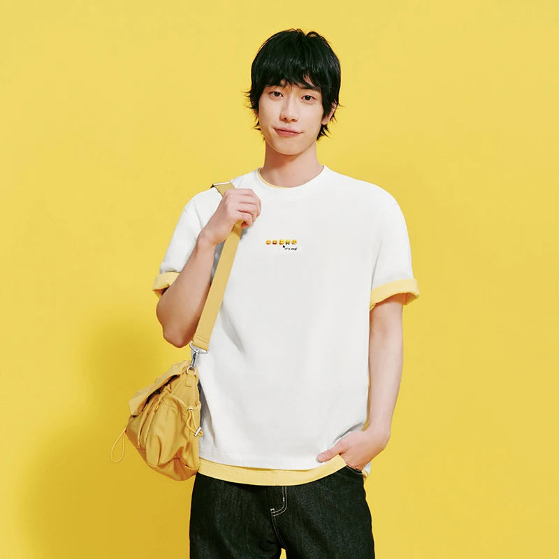 Semir Men Tshirt Cotton Fun Print Knit Short Sleeve 2026 New Arrival Casual Fashion Soft Daily Top Wear