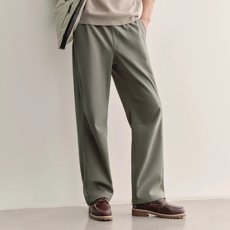 Semir Men Casual Pants Thermal Warmth Water Repellent Panel Design Solid Color Regular Fit Straight Leg 2026 New