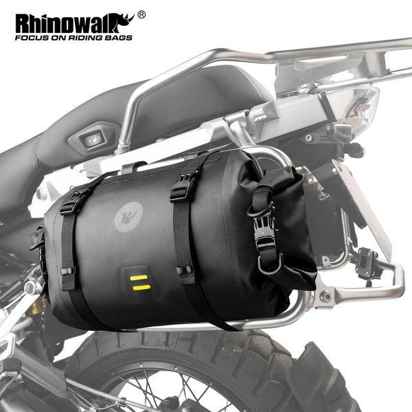 កាបូបចំហៀងម៉ូតូ Rhinowalk ការពារទឹកជ្រាប ១០០% សម្រាប់ដាក់ឥវ៉ាន់ក្រោយកៅអី កាបូបដាក់ឥវ៉ាន់ទំហំ ៨លីត្រ/១២លីត្រ/១៦លីត្រ/២៤លីត្រ