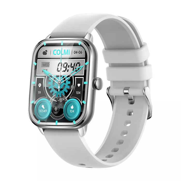 COLMI C61 Smartwatch 1.9 inch Full Screen Bluetooth Calling Heart Rate Sleep Monitor 100+ Sport Models Smart Watch For Men Women Silver