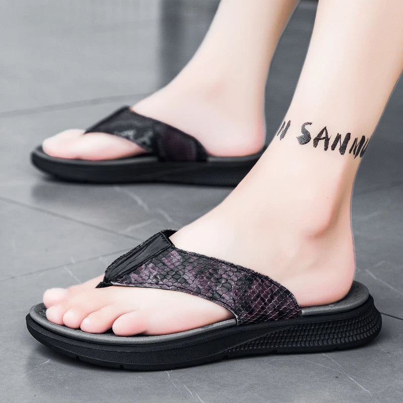 Men's Thick Platform Flip‑Flops Comfort Cushioned Non‑Slip Thong Sandals Lightweight Summer Beach Outdoor Walking Slippers