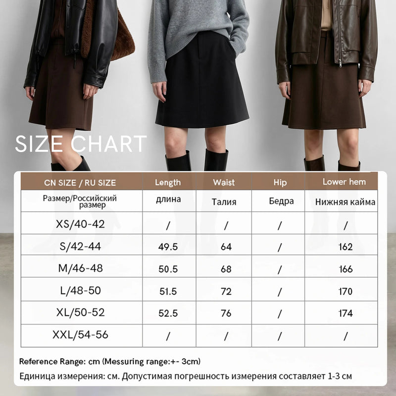 Amii  A-Line Midi Skirt Elastic Waist Loose Fit Pockets Slimming ECommuter Minimalist Winter 2026 Women's Clothes 12624026