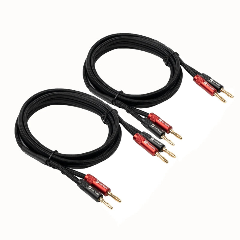 ខ្សែ ឧបករណ៍បំពងសម្លេង Hi-Fi ម៉ាក Fosi Audio ធ្វើពីនីឡុង ជាមួយនឹងឌុយចុងចេកស្រោបមាស - 1.8m*2/0.3m*2